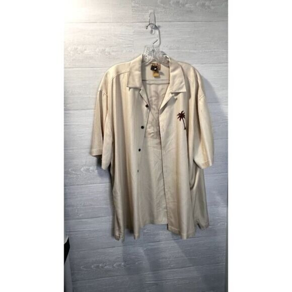 JoS A BANK Mens Relaxed-fit SILK Button Down Short-Sleeve Camp Beach‎ Shirt - Picture 3 of 6